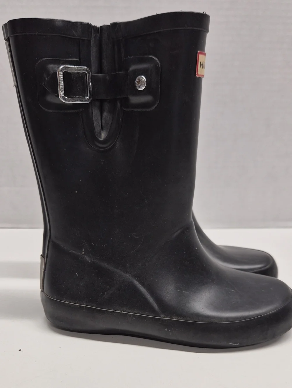 Hunter Kids Rain Boots Tall Waterproof Rainboots Matte Black Little Girls 12